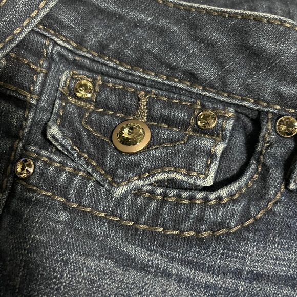 Tue Religion medium wash Swarovski button jeans - Picture 3 of 8